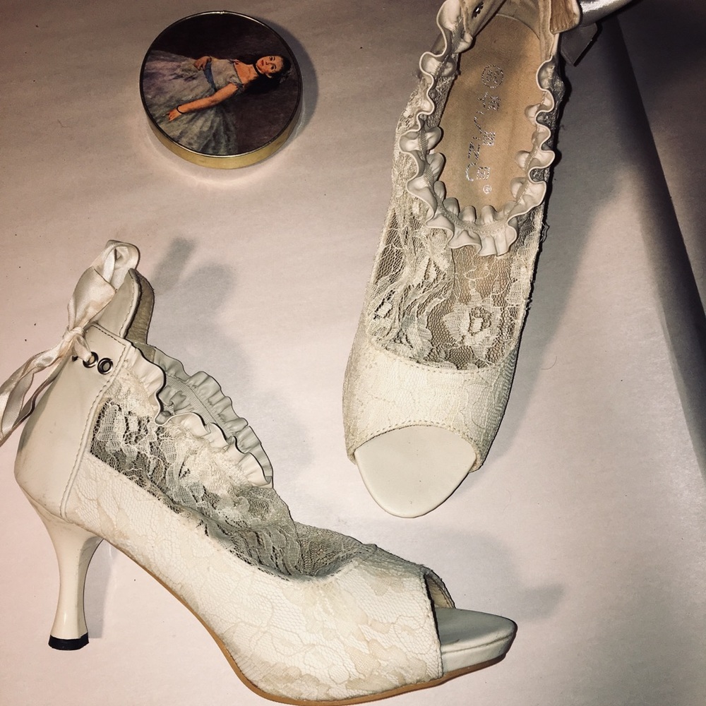 Gorgeous cream sock heels